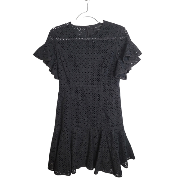 Needle & Thread Black Ruffle Eyelet Dress Broderie Size US 6 Spring Summer - Picture 12 of 12